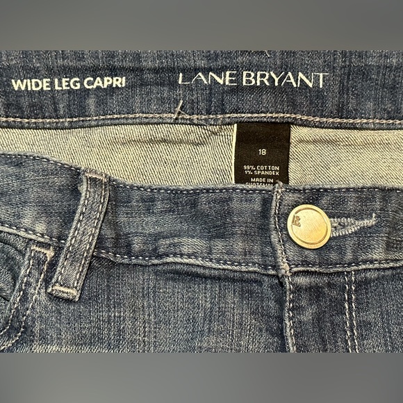Lane Bryant - Stone Washed Classic Wide Leg Denim Capri Pants 18 - Picture 5 of 5